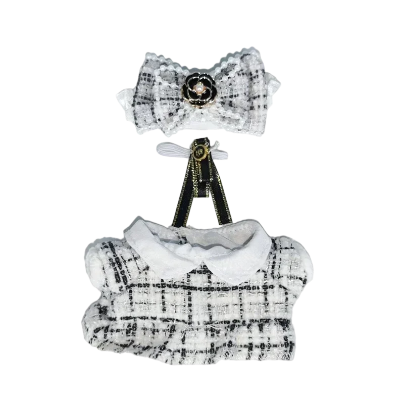 For 15cm Labubu Doll Clothes Accessories Kawaii Mini Design Sweet Princess Skirt Labubu Clothes Crossbody Bag Princess Shoes