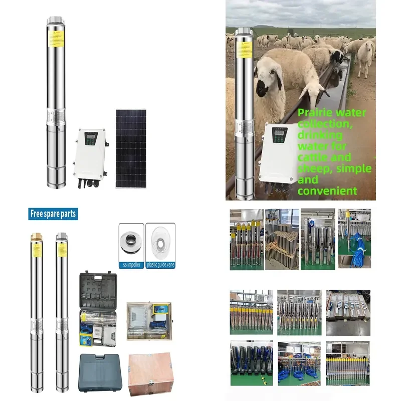 Stainless Steel Solar DC 48V/72V Photovoltaic Submersible Pump Automatic Irrigation Deep Well Brushless DC Pump