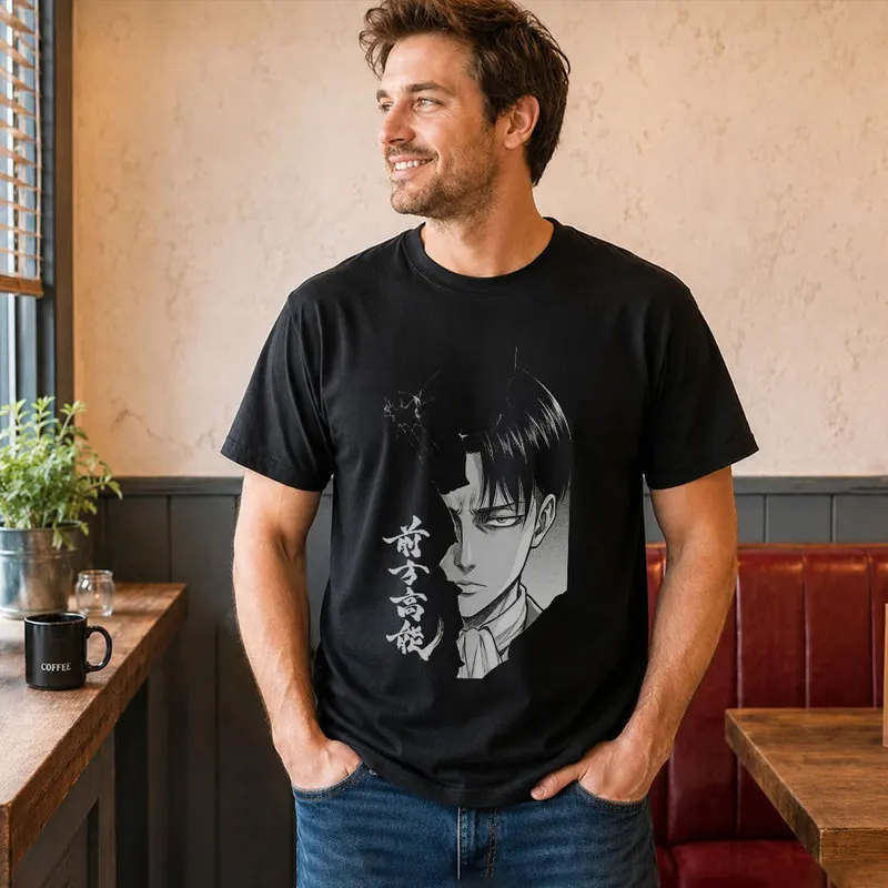Levi Ackerman Attack on Titan Anime T Shirt, 0809 Manga Casual Streetwear, Unisex Short Sleeve Graphic Tee for Fans S-6XL