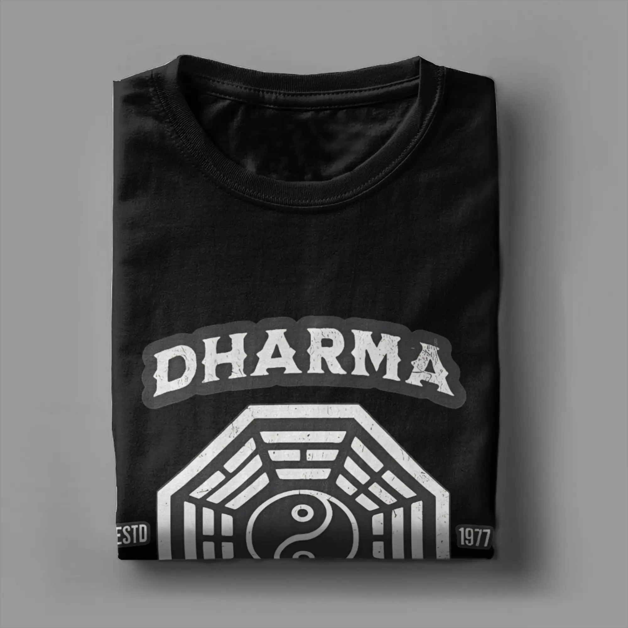 دارما مبادرة شعار المفقودة برنامج تلفزيوني القطن الخالص تي شيرت للرجال الصيف الشارع نمط تي شيرت تيز حجم كبير رائجة البيع القمم #4