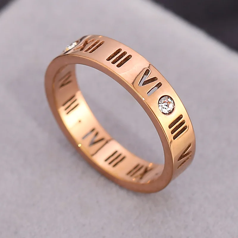 Roman Rings For Women Stainless Steel Rings Fashion Jewelry Accessories