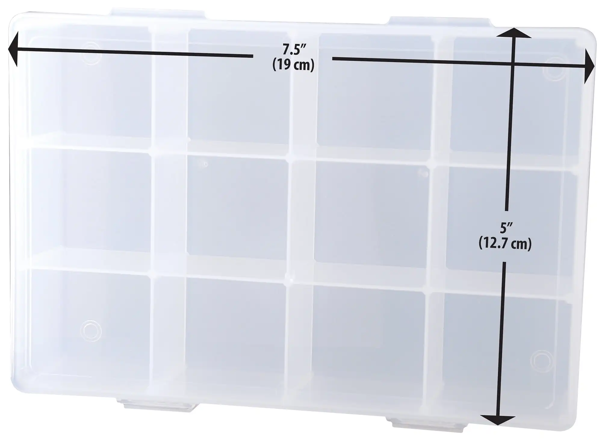 Clear 12 Compartment Box, Plastic Material, Ages 3+