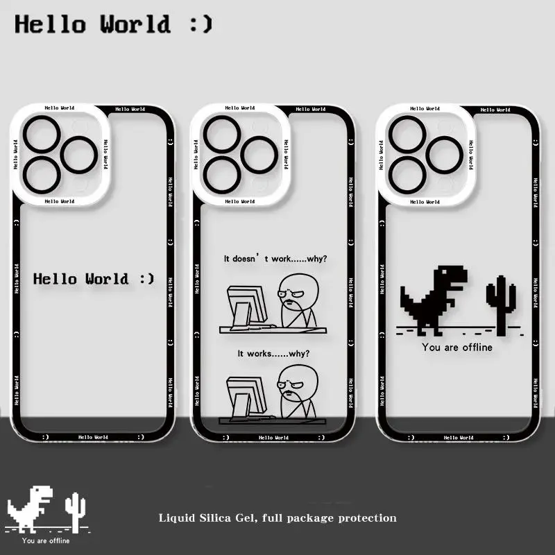 Office Worker Programmer  Creative For iPhone Case 16 15 14 13 12 11 Pro XR XS Max 7 8 Plus Shockproof Phone Y2K INS Cover