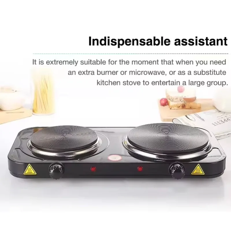 جودة عالية 2 لوحة 1500 واط 1000 موقد لوح تسخين موقد كهربائي صغير فرن طبخ مزدوج أحدث #3