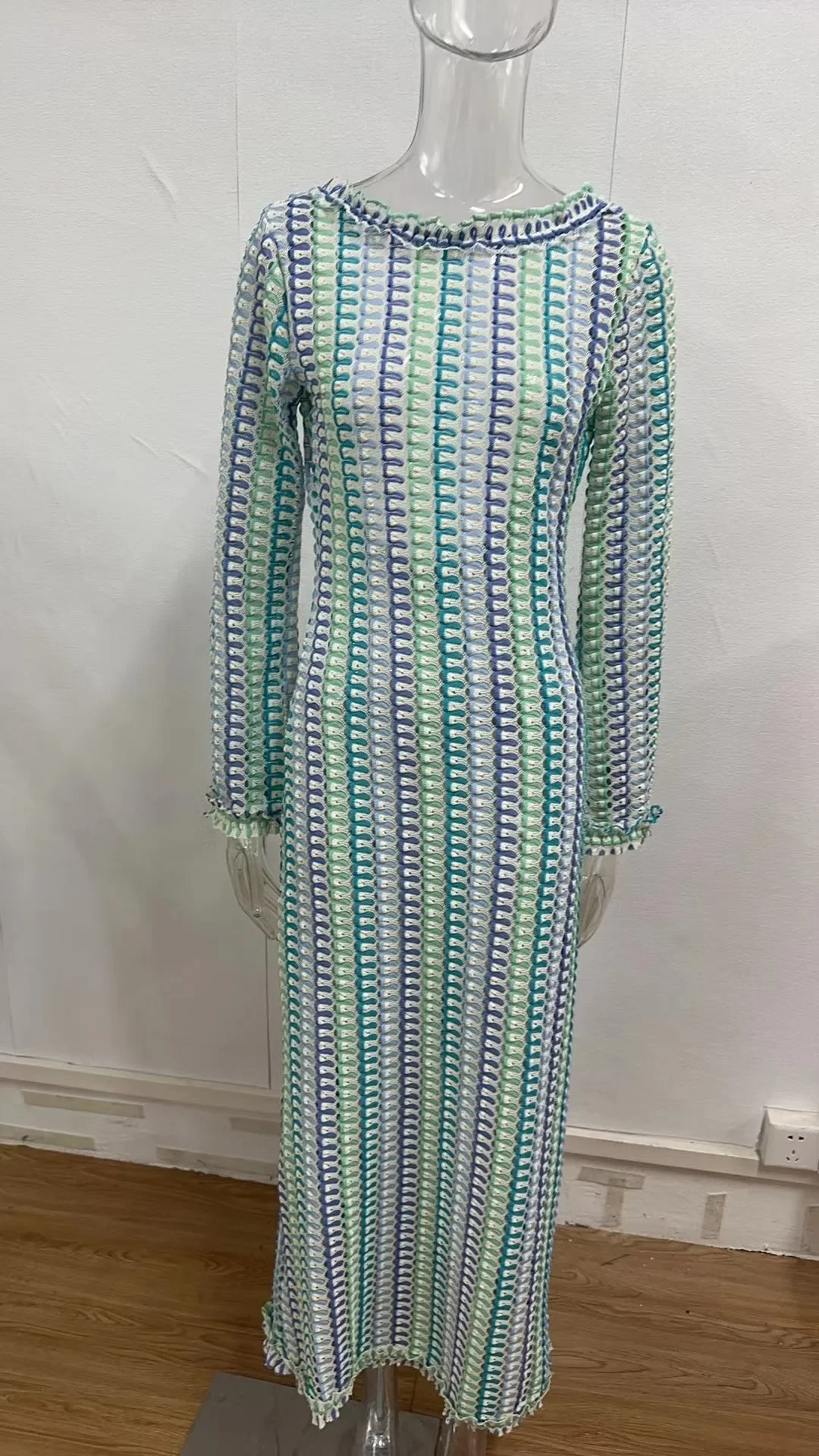 Robe longue à panneaux en dentelle pour femmes, manches évasées dos nu, robes sexy pour femmes, élégante, décontractée, vêtements de plage pour dames, été, 2024