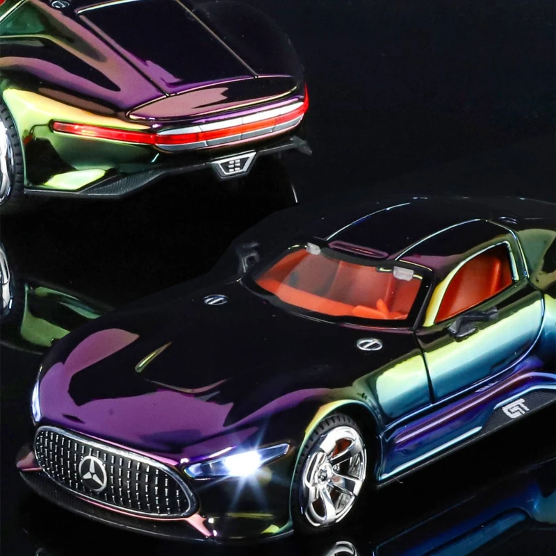 1:32 Vision GT Concept Sports Car Model Diecast Metal Sound Light Pull Back Simulation Vehicle Models Ornaments Gift