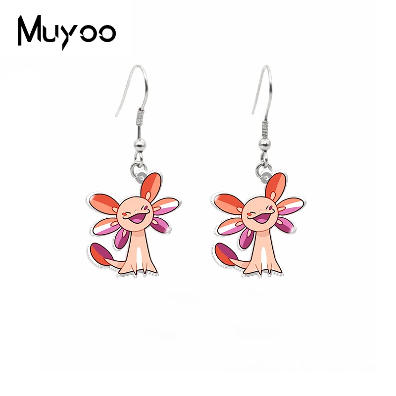 2022 New Pride Axolotl Dangle Earring Lovely Animal Acrylic Fish Hook Earrings Cute Epoxy Jewelry Gifts