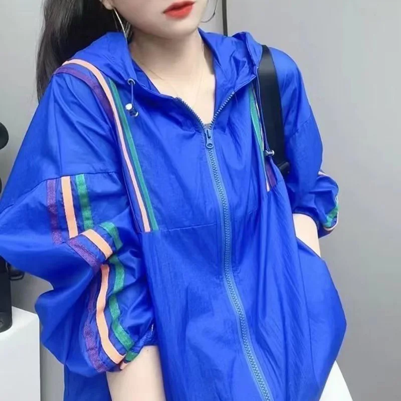 

Fashion Hooded Spliced Zipper Korean Shirt Female Clothing 2023 Autumn New All-match Casual Tops Long Sleeve Commute Blouse