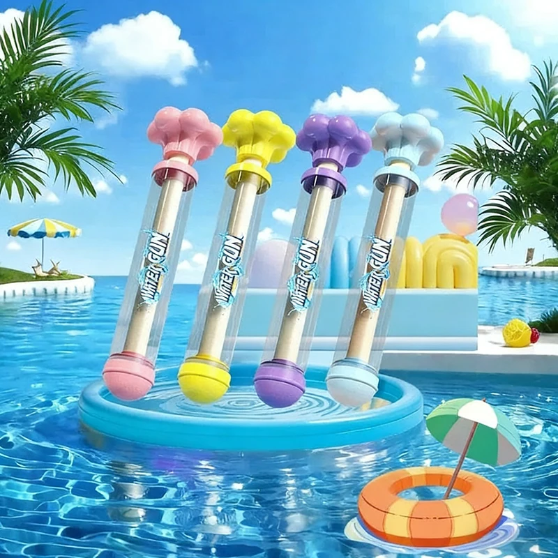 1/2/4 Stück Wasserpistole Bunte Ausziehbare Wasserspritzpistole für Schwimmparty Rasen Interaktive Wasserschlacht Spritzpistole Outdoor-Spiele Requisiten ZYF