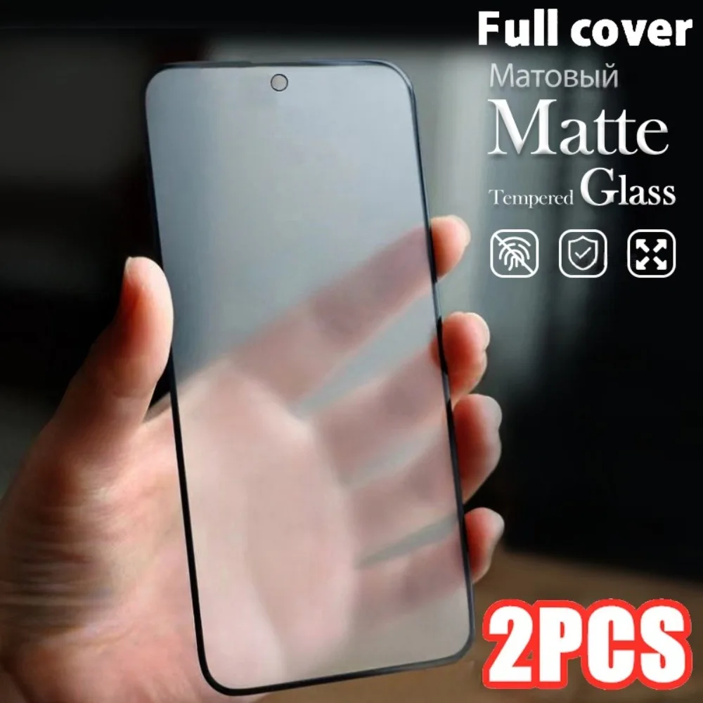 2Pcs Matte Frosted Tempered Glass For Redmi Note 11 SE 11E 11T 11R 12 12T 12S 12R 13 Pro Plus Screen Protector Anti Fingerprint