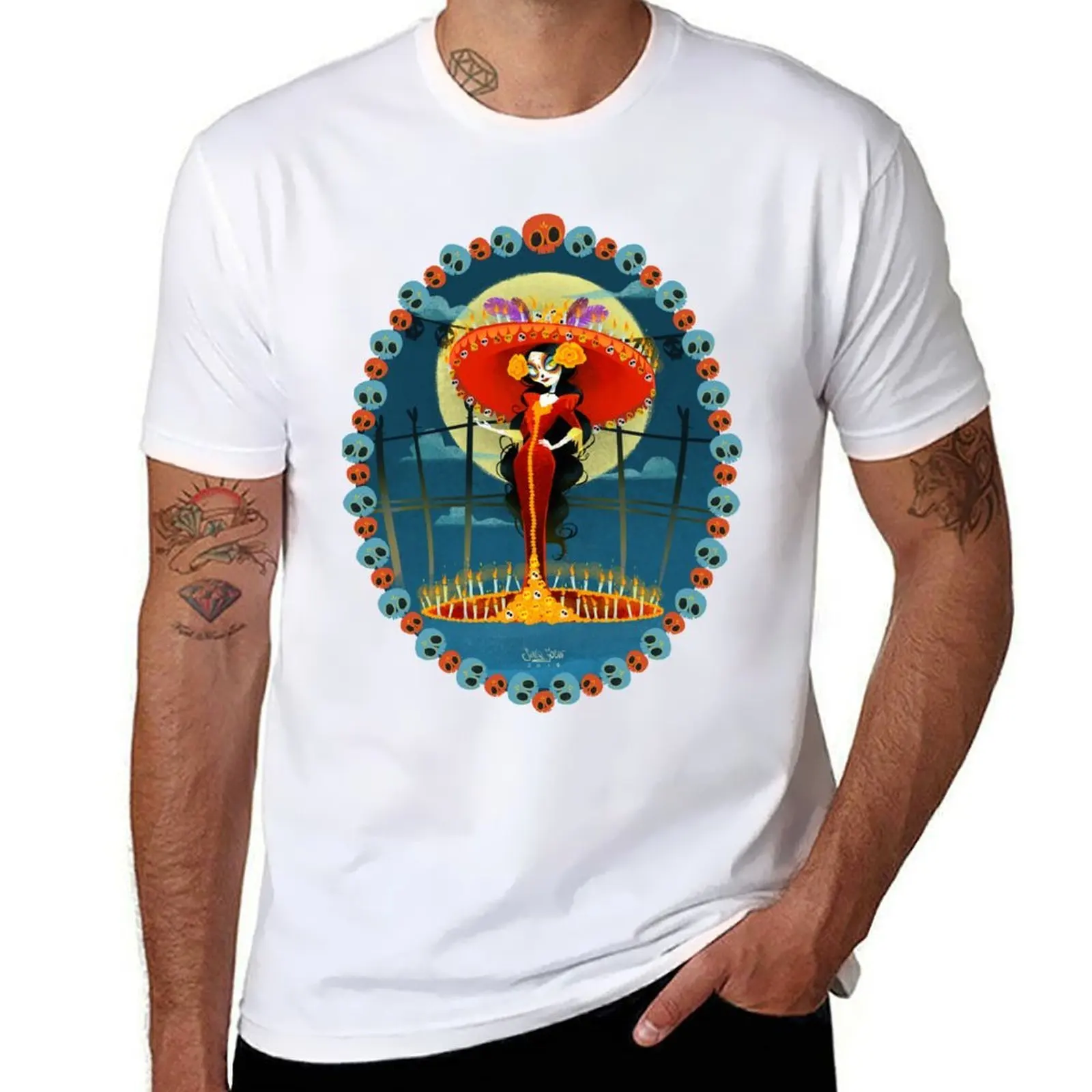 

La Muerte T-Shirt t shirt custom print cotton t shirts man 100% T-Shirt