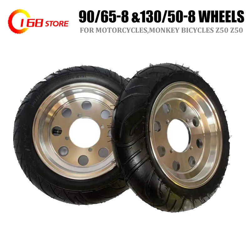 

90/65-8 front 130/50-8 rear wheel Tubeless Tyres vacuum For Hondas Monkey bike Z50 Z50J Buyang Electric Scooter Pocket