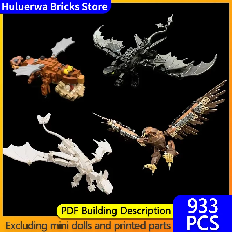 Ring Movie Model MOC Building Bricks Fierce Eagle Flying Dragon Modular Technology Gifts Holiday Assemble Children Toys Suit