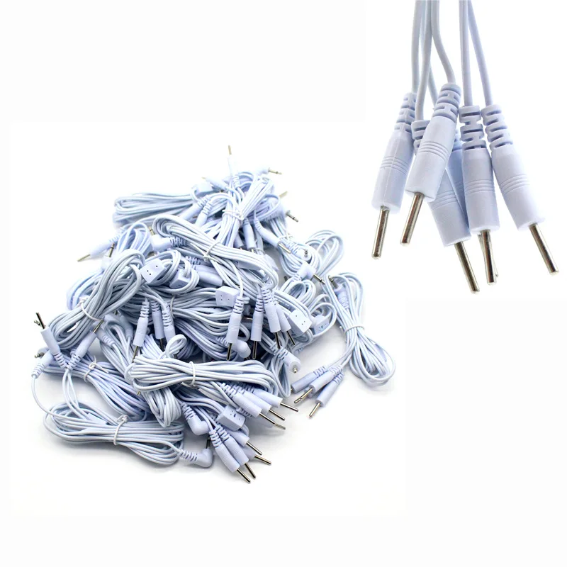 Cable de electrodo de 2,5mm, conectores de 2/4 pines, cables de electroterapia TENS para acupuntura, Estimulador muscular, terapia, masajeador