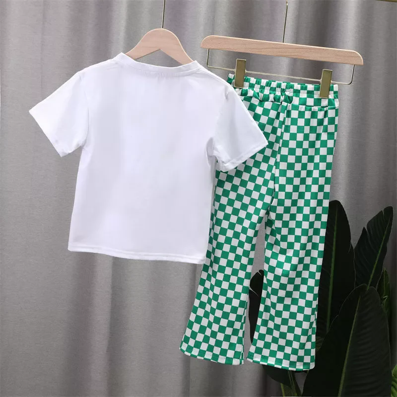 Girls Clothing Sets Summer New Kids Fashion Short Sleeve Suits Print T-Shirts+Pants 2Pcs Children Sweet Outfits 2-10 Years