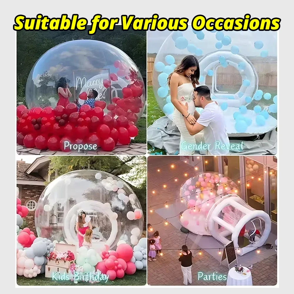 Maison bulle gonflable transparente, tente gonflable, décorations de fête, camping observation des étoiles, souffleur gratuit - Produits en stock UE
