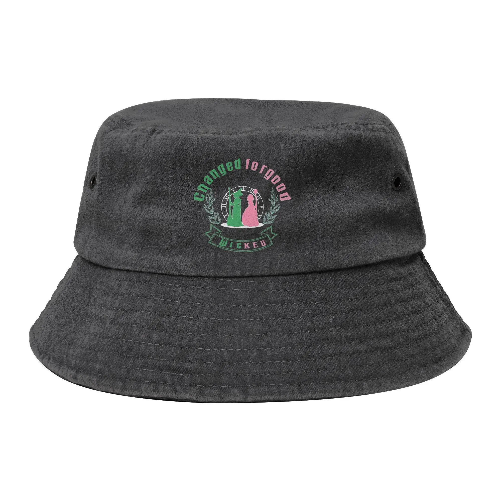 Unisex Bucket Hats Wicked 2024 Movie Changed for Good Summer Travel Headwear Foldable Outdoor Fisherman Cap  Bob Gift