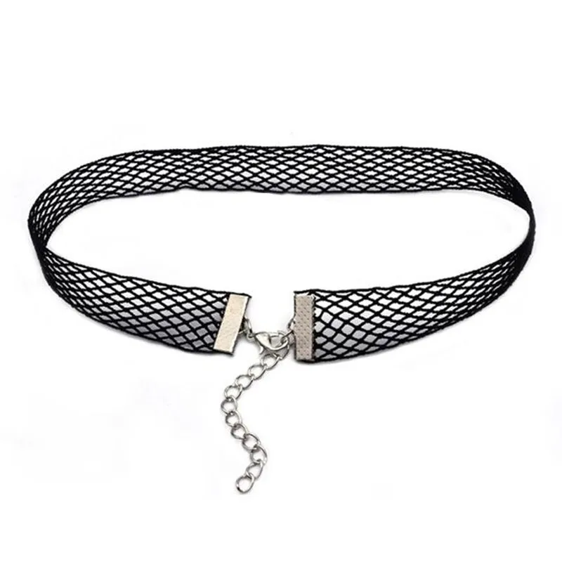 New Gothic Tattoo Leather Choker Necklace Black Lace Velvet Strip Necklace Woman Collar Party Jewelry Neck Accessories Wholesale