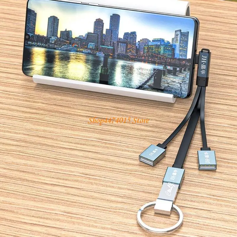 K1AA Алюминиевый тип C Удлиняющий кабель USB C Самцовый до 3 USB -адаптерный кабель Подключите больше устройств к ноутбуку или