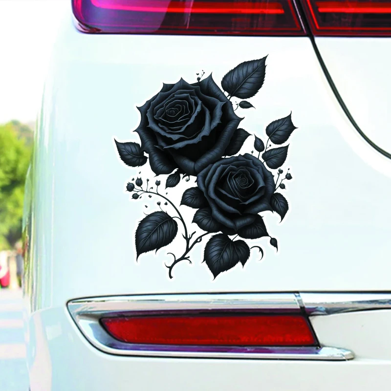 Professional Black Rose Car Sticker - Glamorous And Eye-catching Design