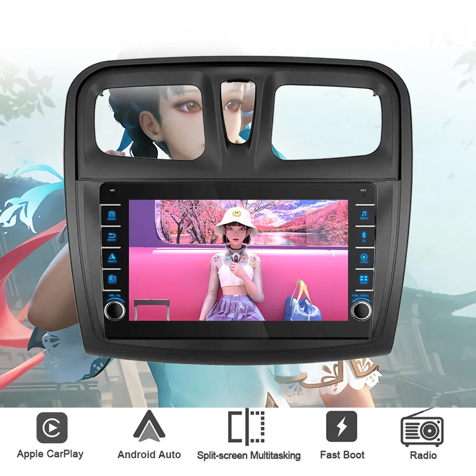 For Renault Logan Sandero 2012 - 2019 Car Radio Audio Multimedia Video Music Player HU GPS Navi Android13 Car intelligent system