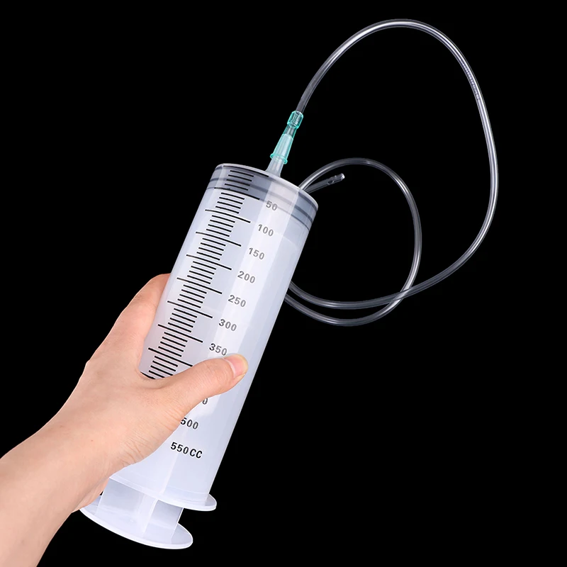 500ml CC Syringe Injector Clear Plastic Large Disposable Syringe With Hose Tube