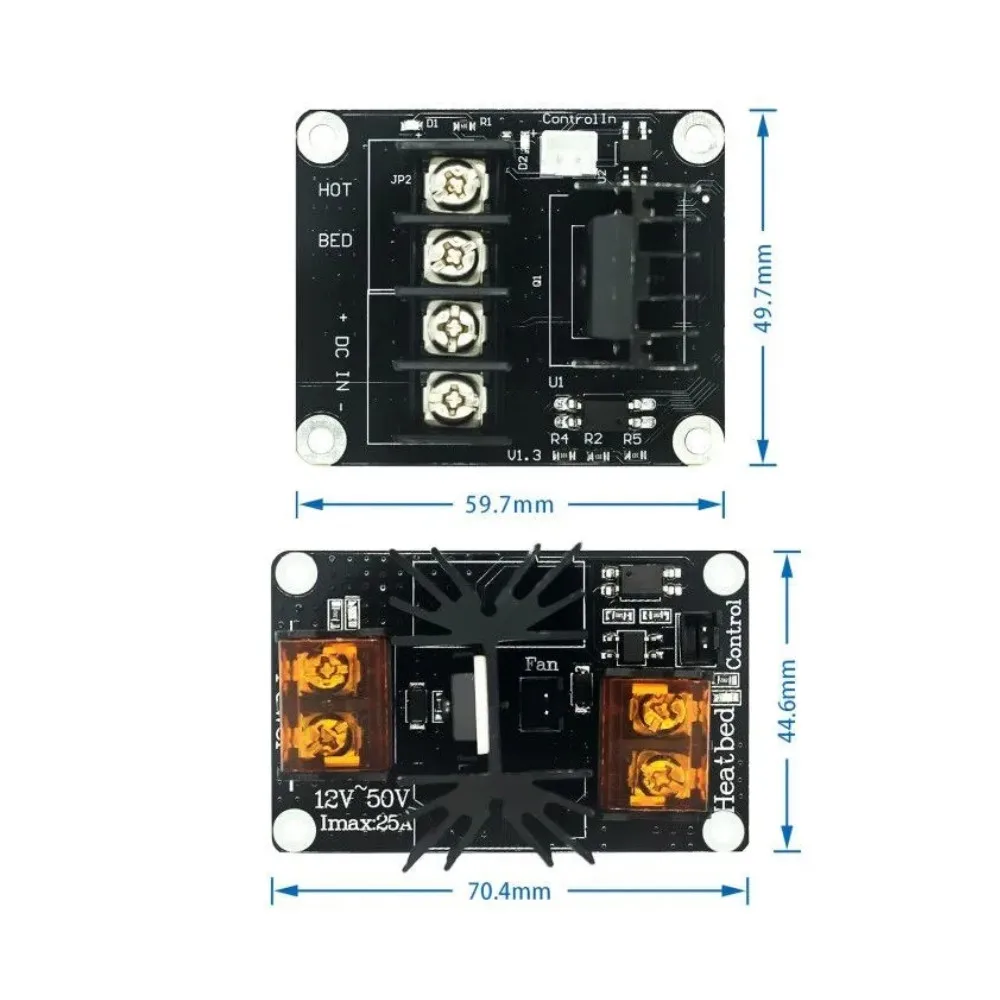 Drukarka 3D podgrzewane łóżko moduł zasilania wysoki prąd rampy do modernizacji MOSFET 25A 30A 1.4