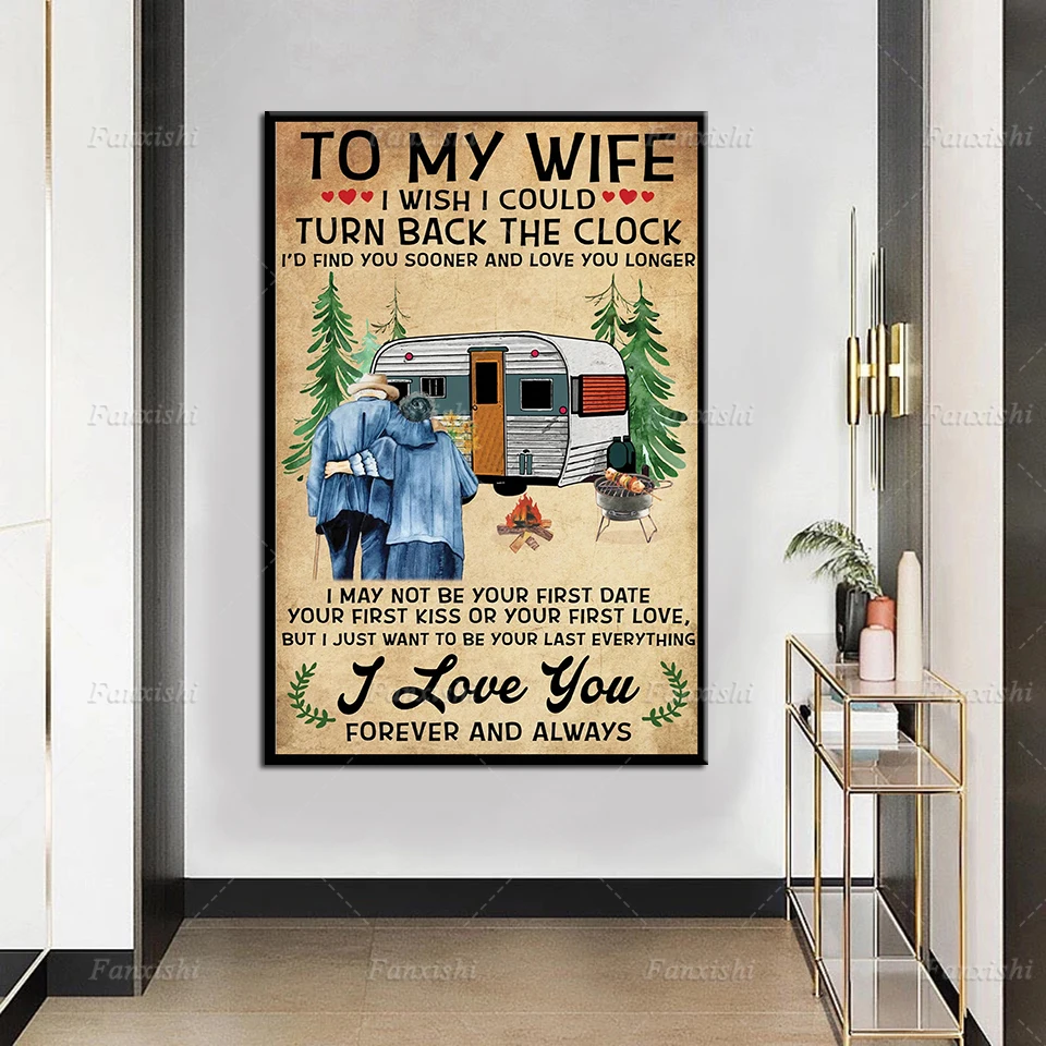 To My Wife Poster, Valentine Poster, Husband And Wife Poster, Gift For Couple, Gift For Her Print Canvas Painting Room Wall Art