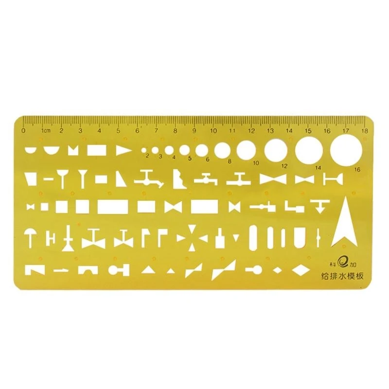 W89C Multi-Function Measuring Ruler Drawing Template Plastic Rulers for School Office