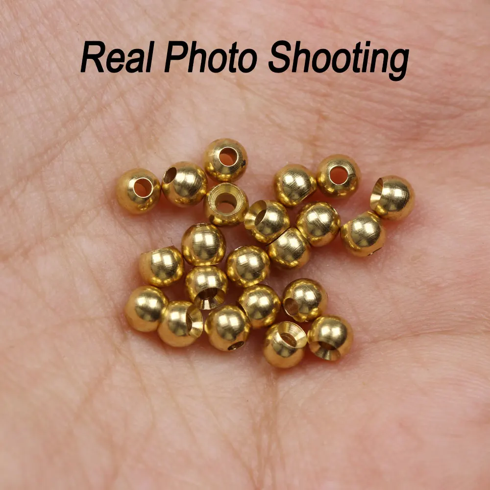 100 Stück Messingperlen für Nymphen-Streamer-Fliegen, Fliegenbindematerialien, 2,4 mm, 2,8 mm, 3,3 mm, 3,8 mm – Detail 6