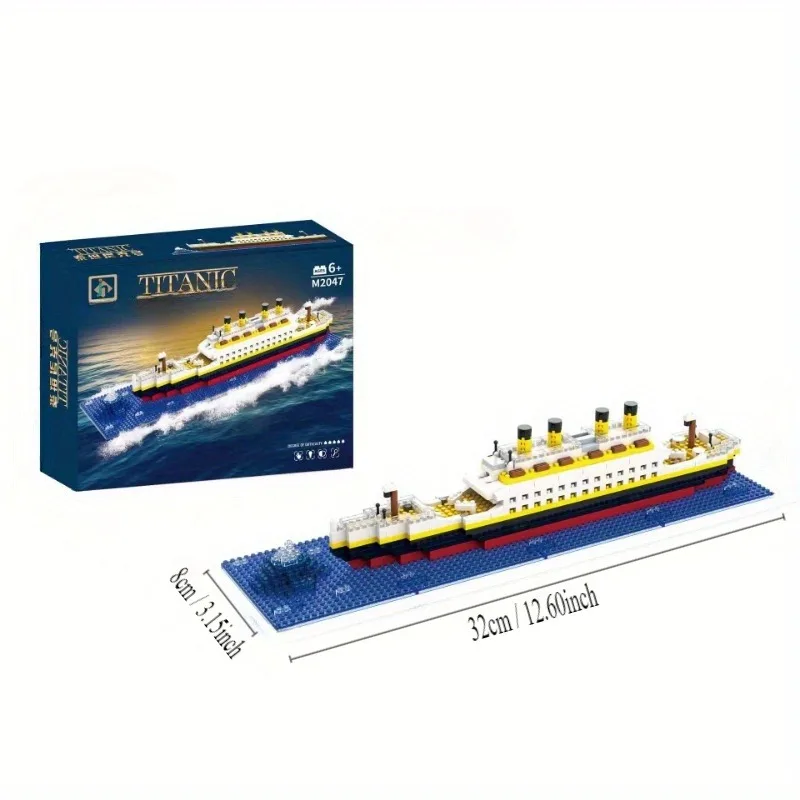 Titanic micro blocos de construção diy montado barco modelo blocos de construção brinquedo ornamentos cruzeiro modelo educacional artesanal
