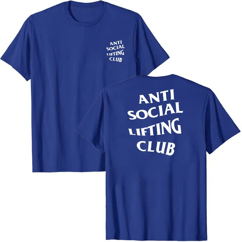 Anti Social Lifting Club T-Shirt Exercise Fitness Sports Letters Printed Sayings Graphic Tee Tops Basics Short Sleeve Blouses