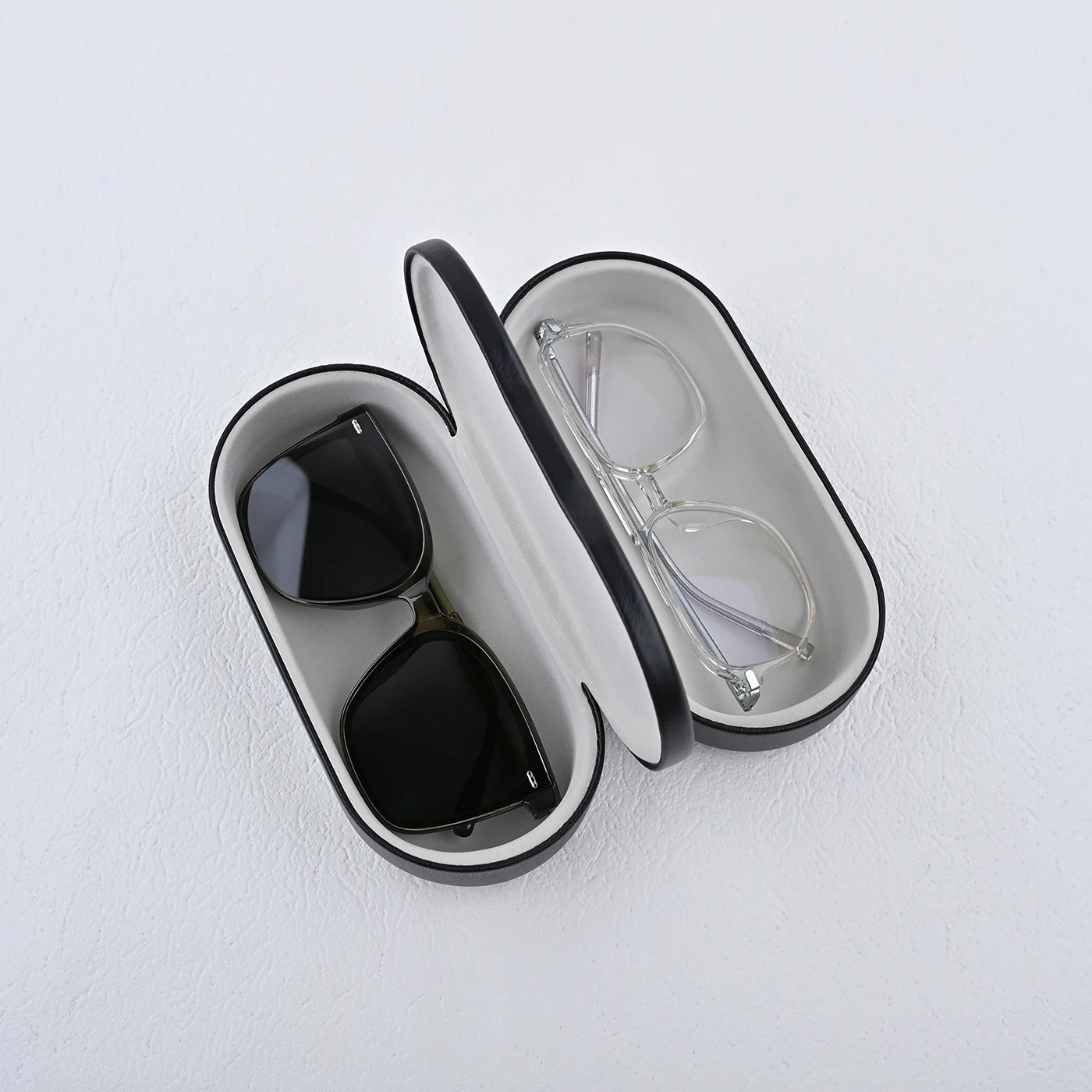 حافظة نظارات كبيرة؛ حافظة نظارات قصر النظر متعددة الوظائف من الجلد المقاوم للضغط.