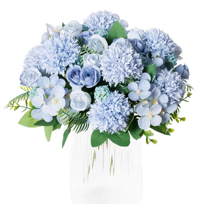 Artificial Flowers Rose chrysanthemum Silk For Wedding Home vase Festival Wreath garden party Diy gift Decorati Photography prop