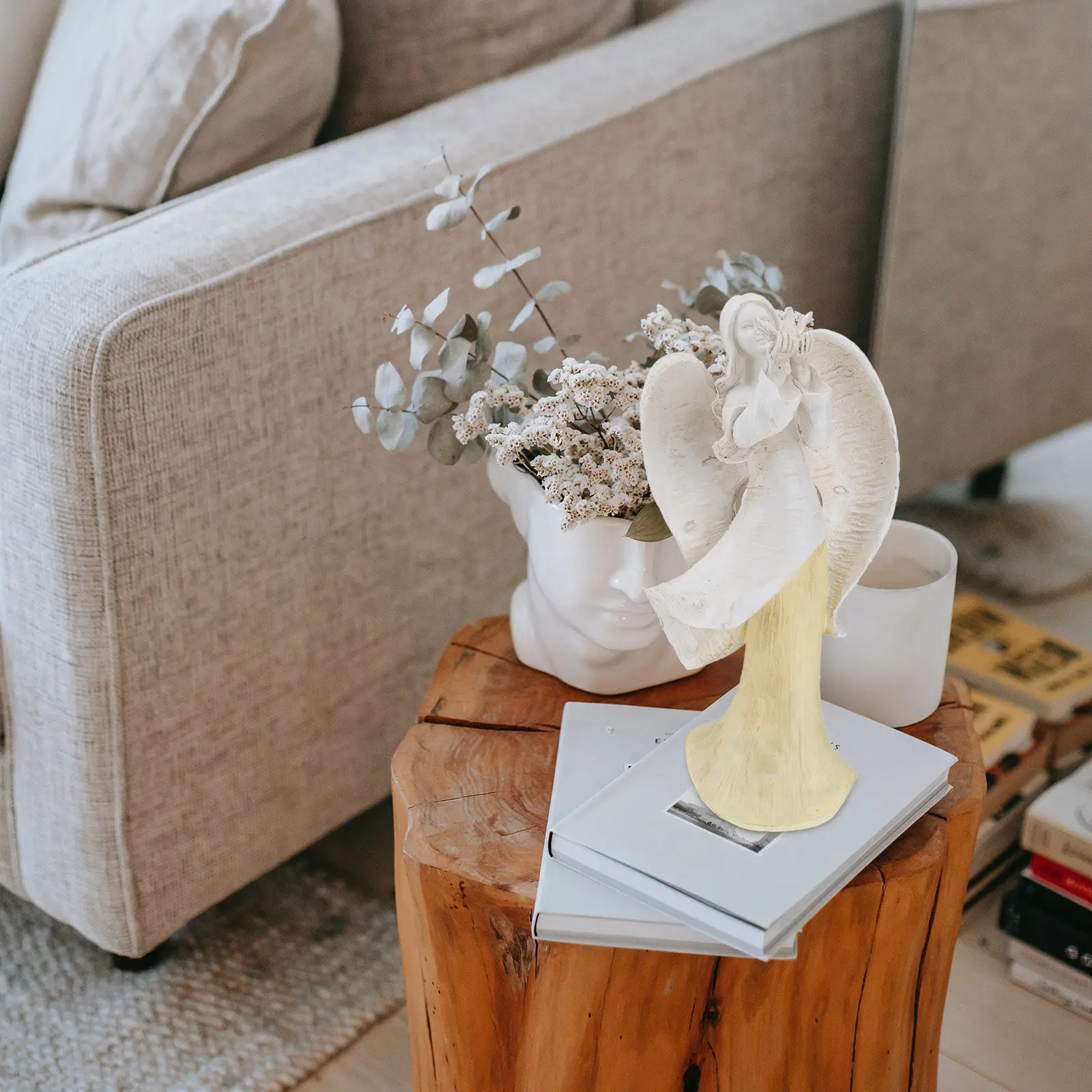 1Pcs Sculpture Resin Decor Outdoor Courtyard Simulation Angel Art Ornament Landscape Decoration Home Garden Accent