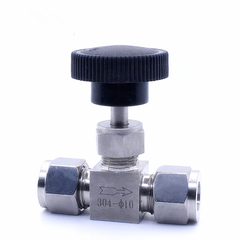 Needle valve Free ship Adjustable 4 6 8 10 12mm 1/8 1/4 3/8 1/2 inch hard tube SS304 Flow Control crane straight needle valve