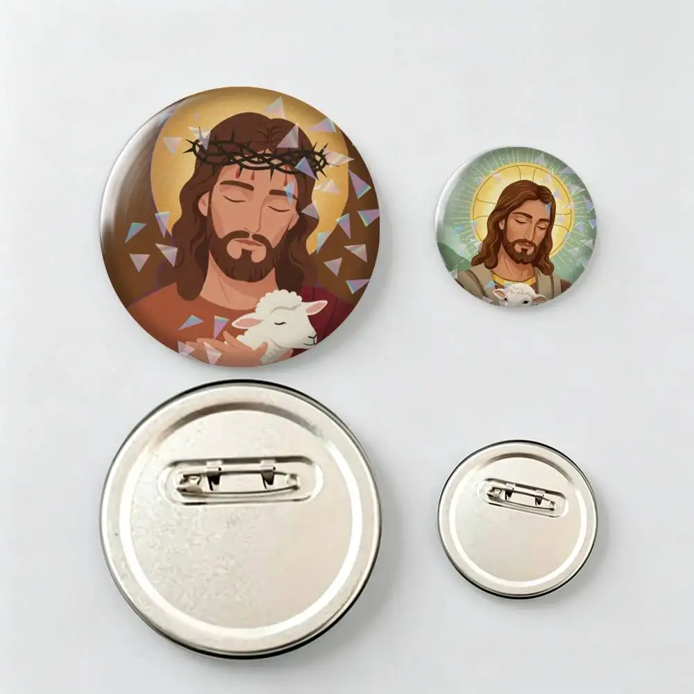 Cartoon-n Jesus And Me Bible Verse Brooch Metal Badge Brooch, Fashion Decorative Pins for Hat Bag Clothing Decoration Gift