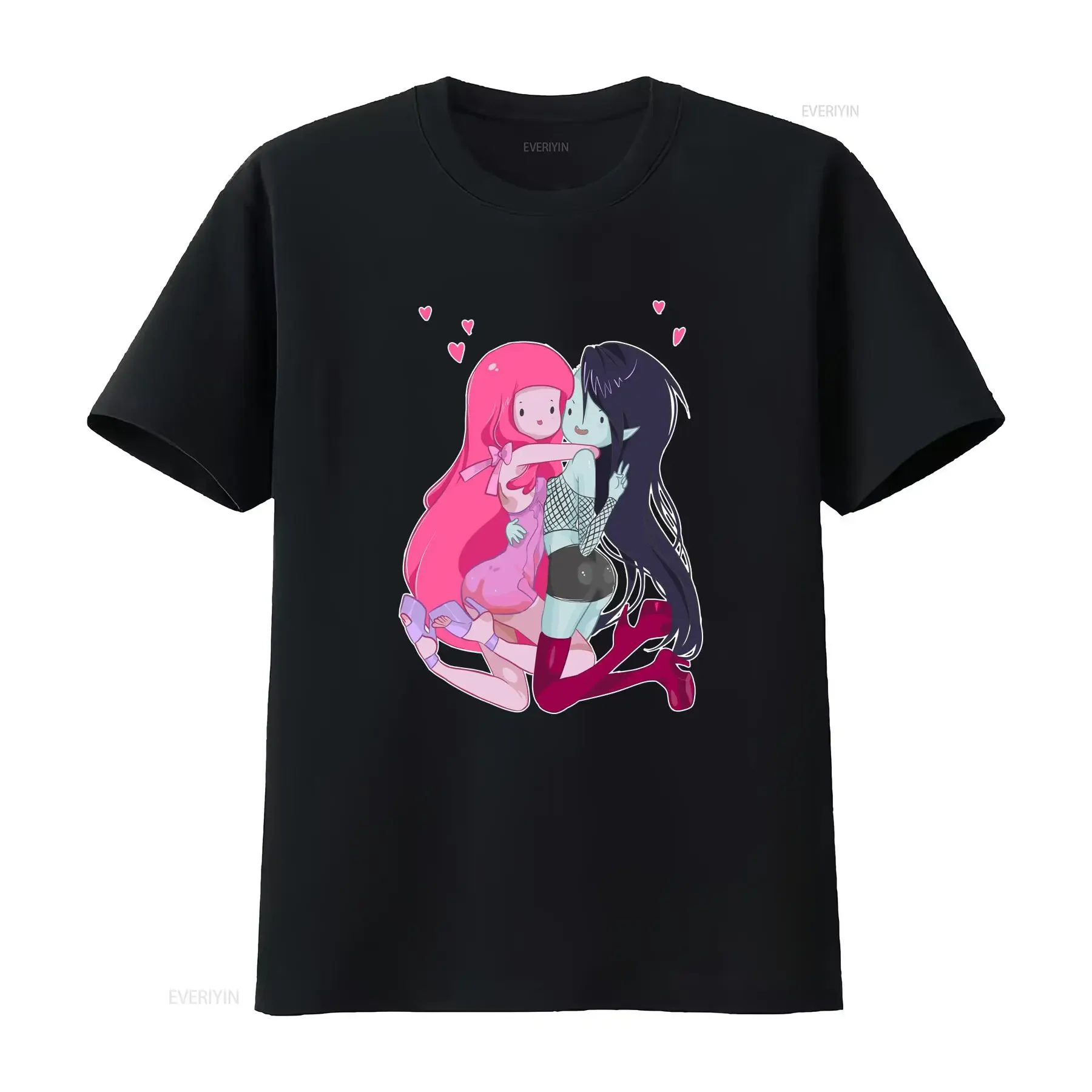 

Мужская хлопковая футболка принцессы Марселин и жевательной резинки, винтажная стираная уличная одежда, слегка топ для повседневной одежды, модная одежда