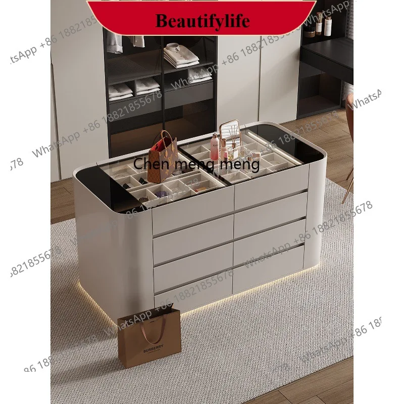 

Cream Wind Cloakroom Nakajima Cabinet Solid Wood Bedroom Storage Locker Nakajima Terrace Necklace Jewelry Display Cabinet