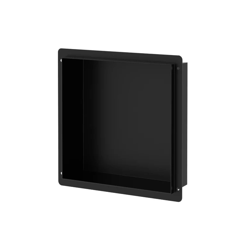Frameless matte black square niche shower wall niche 12x 12 inches ready to ship from US warehouse