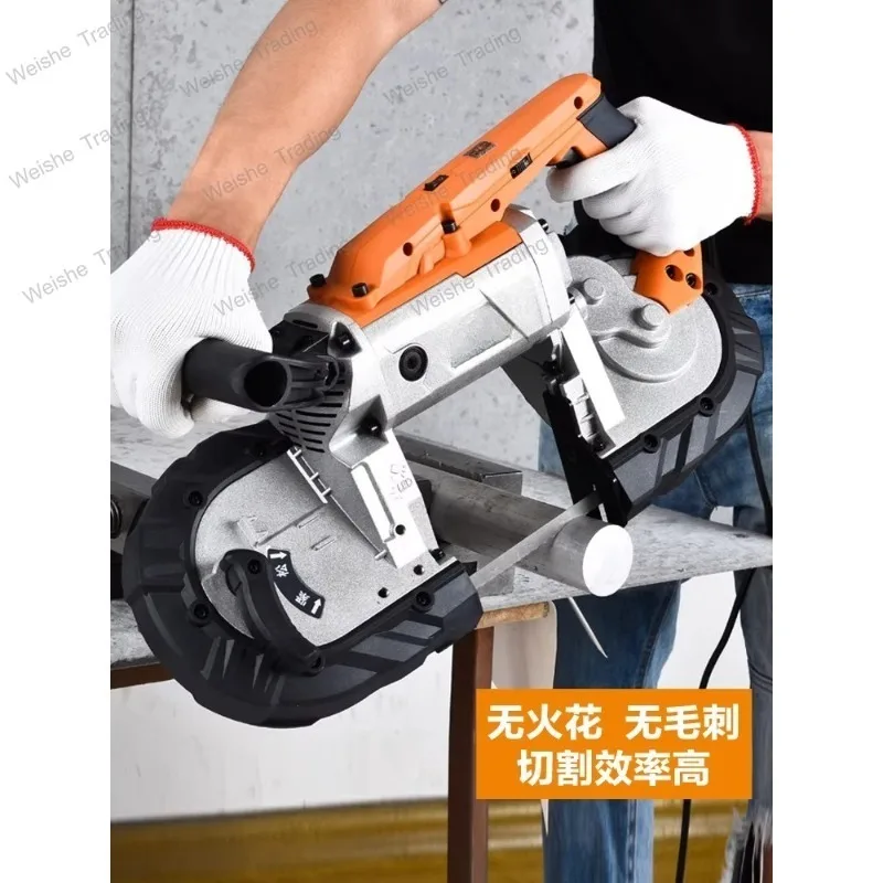 Multifunctional Small Portable Handheld Band Saw Horizontal Metal Aluminum Steel Woodworking Cutting Machine Sawing Machine