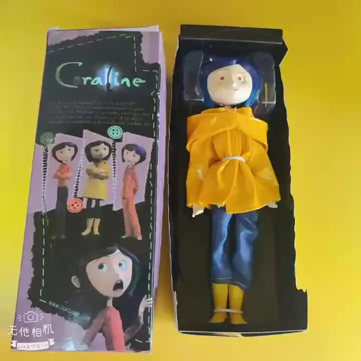 NECA Coraline Doll in Striped Shirt / Yellow Raincoat 7