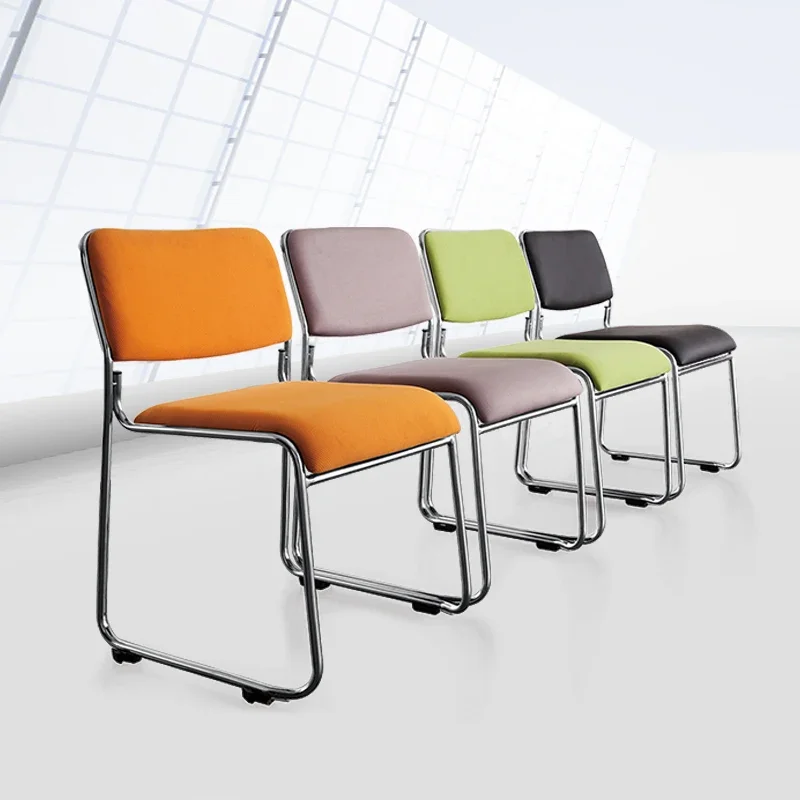 

Стул для конференц-связи без рук, черный простой сетчатый стул для офиса, учебный компьютер для персонала, компактный.