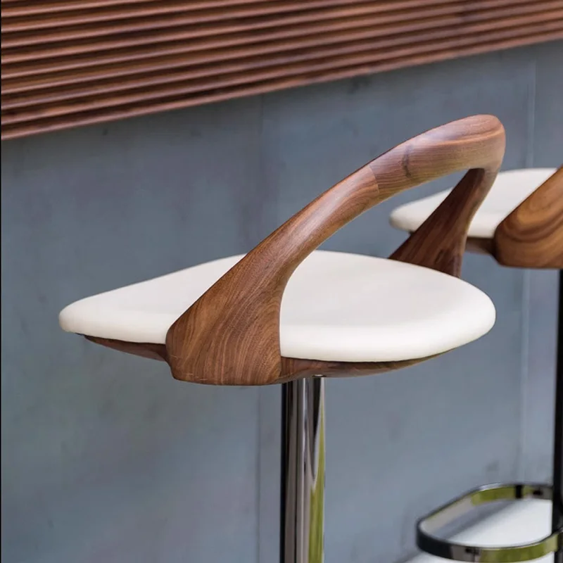 الجمالية لينة بار البراز الاسترخاء مريح الحديثة الخشب ارتفاع بار البراز الجلود قابل للتعديل Bancos دي بار الأثاث العصري