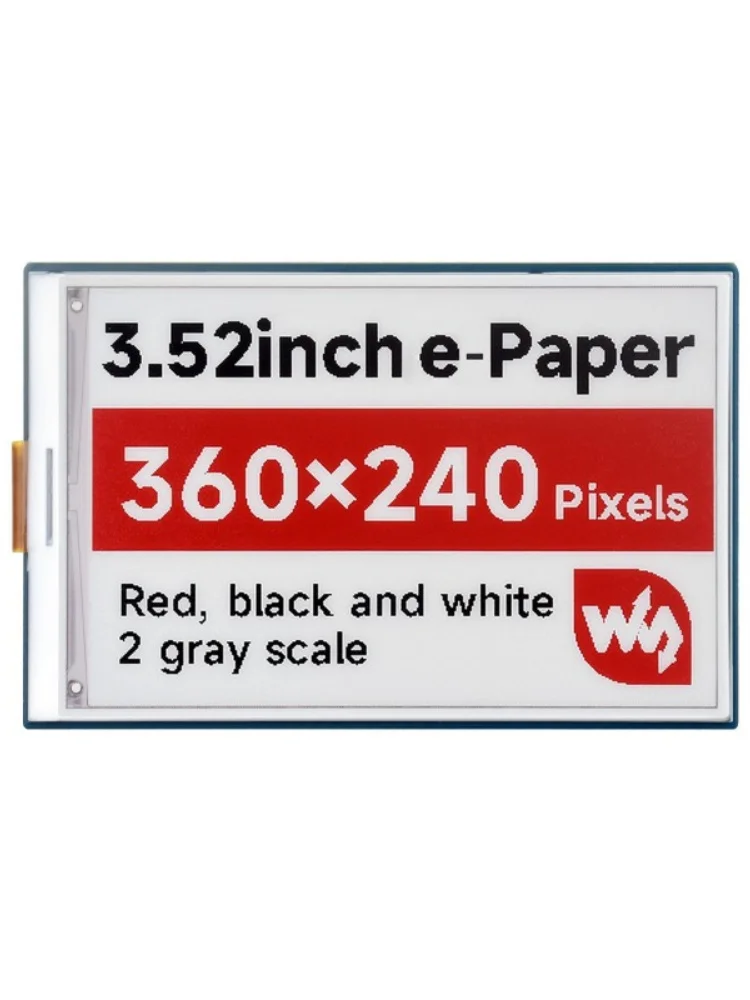 3.52inch E-Paper Display (B), E-Ink Display, 360x240, Red/Black/White, SPI Interface