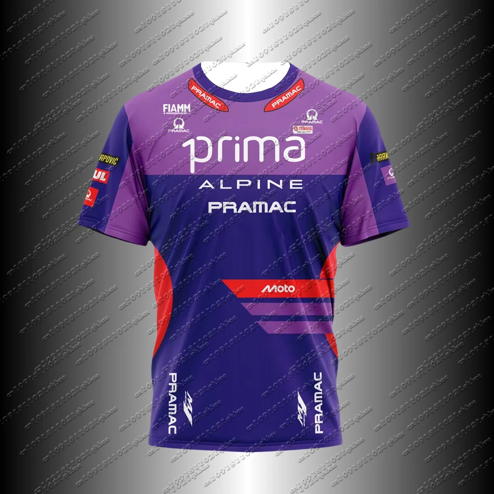 

Motorcycle Racing Suit PRAMAC Outdoor Riding Top For Men And Women Comfortable Breathable Quick Drying Round Neck T-Shirt
