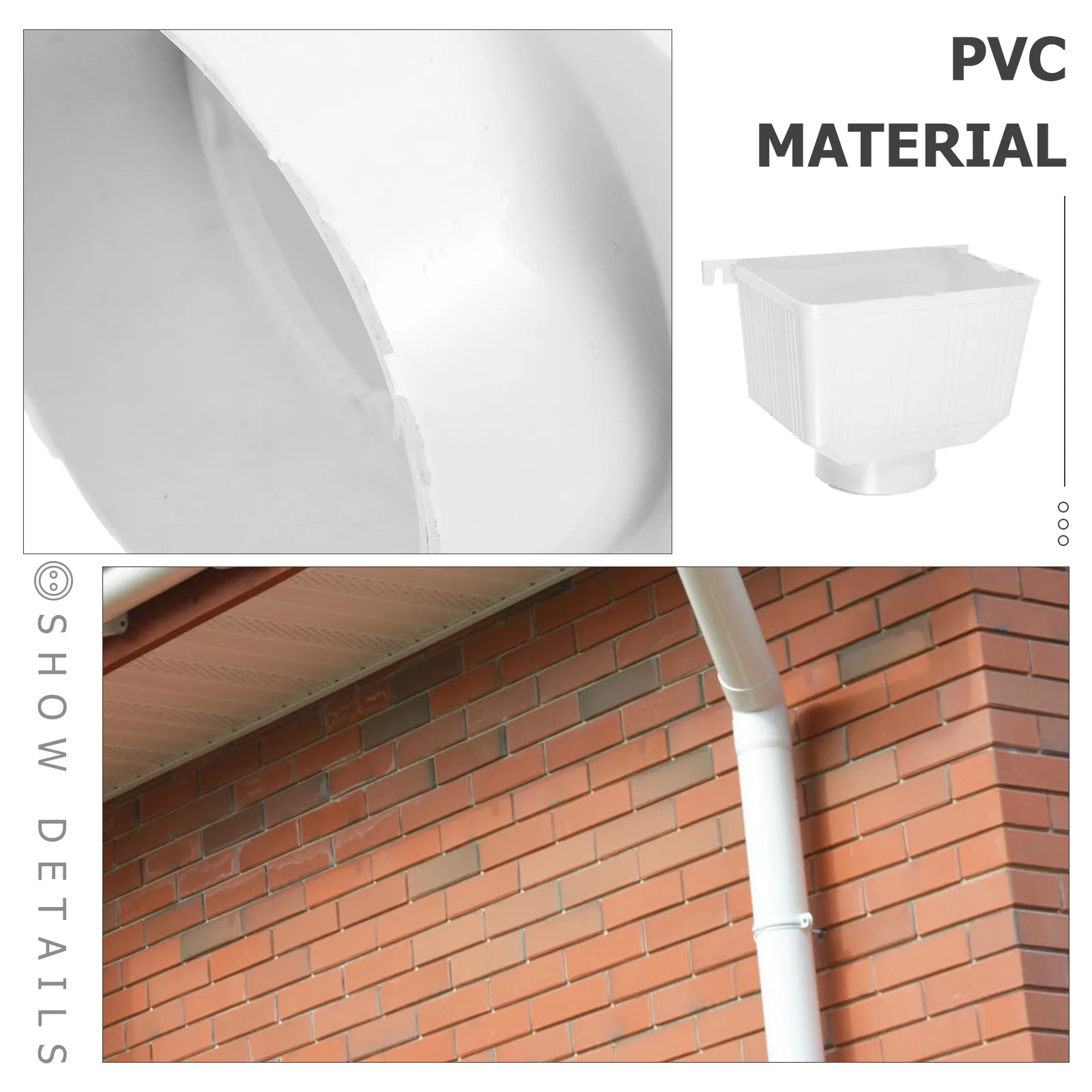 

Rainwater Gutter Adapter Downspout Connector PVC Durable Leakproof Extension Fitting Roof Drainage Pipe System gutter