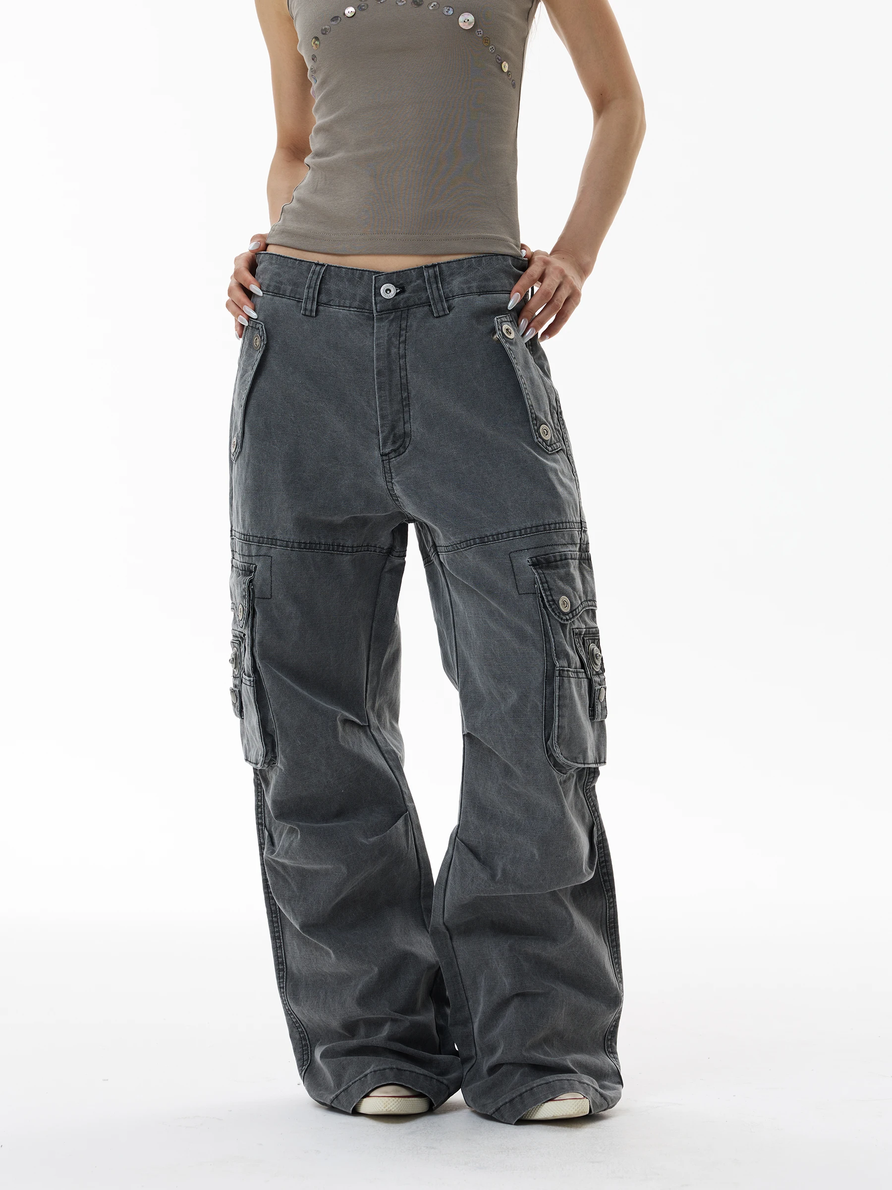 

WLNEXT Workwear Pants Men Women Casual Straight Leg Cotton Trousers Heavy Wash Design Sensation Fashion Brand Couple Pants