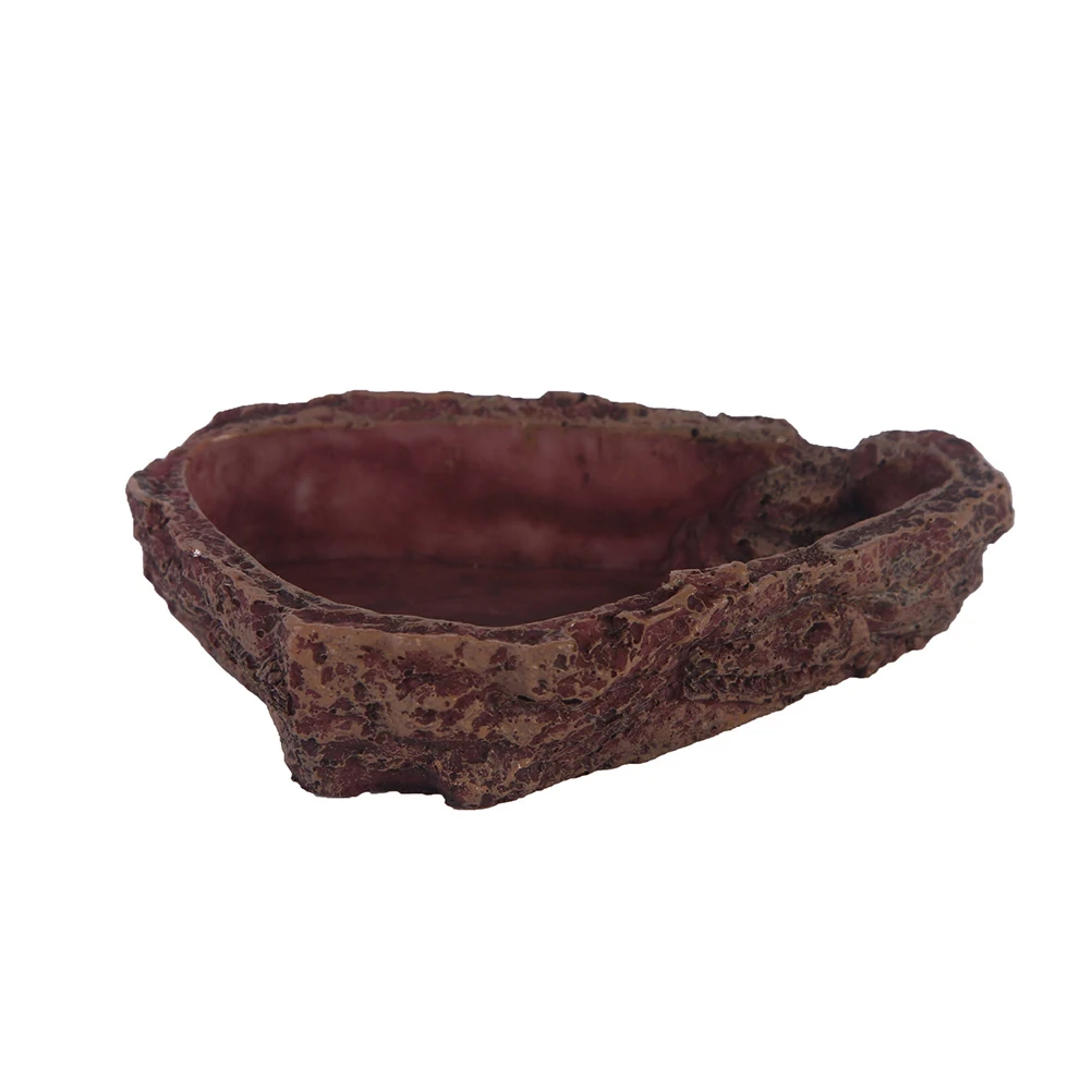

Imitation Tree Bark Resin Bowl Reptile Feeding Pets Basin Water Dish Sturdy Anti Slip Food Bowl Small Pets Lizard Frog Spider