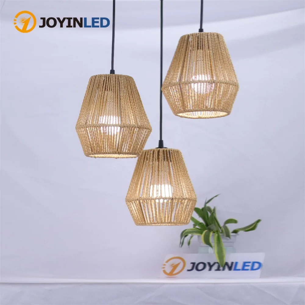 

JOYINLED Paper Rope Woven Pendant Light Lampshade Industrial Hot Pot Restaurant Barbecue Chinese Restaurant Homestay Creative